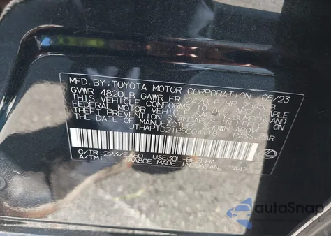 2023 Lexus Is 500 F Sport Performance Premium z USA, uszkodzony, nr VIN JTHAP1D21P5004118